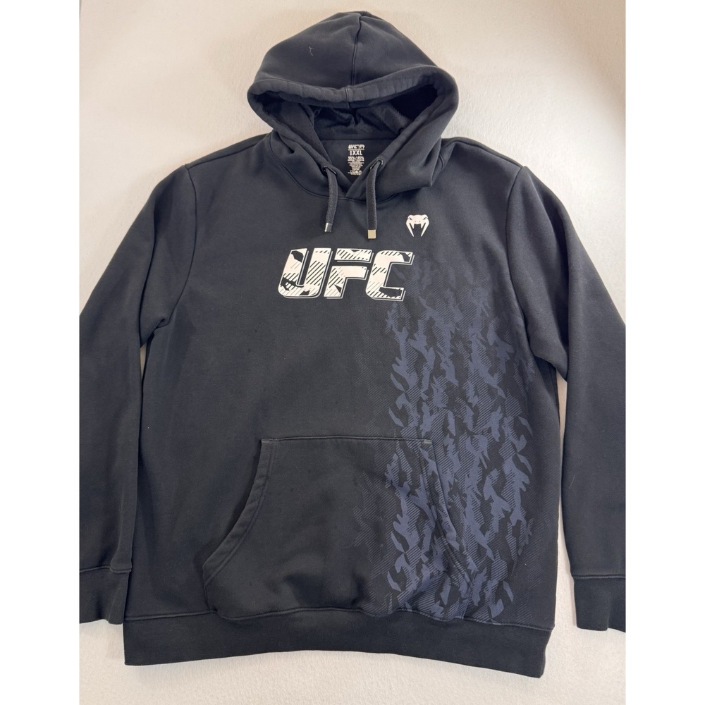 UFC Venum Mens Black Hoodie 2XL Camo Graphic MMA Casual Outdoor